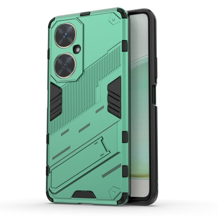 Punk Armor 2 in 1 PC + TPU Phone Case with Holder – TPU, For Huawei nova 11i 4G, For Huawei nova 11 Pro 4G, For Huawei nova 11 4G For Huawei nova 11i 4G Green