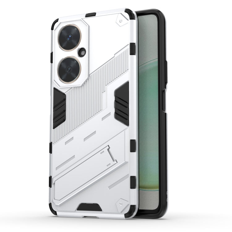 Punk Armor 2 in 1 PC + TPU Phone Case with Holder – TPU, For Huawei nova 11i 4G, For Huawei nova 11 Pro 4G, For Huawei nova 11 4G For Huawei nova 11i 4G White