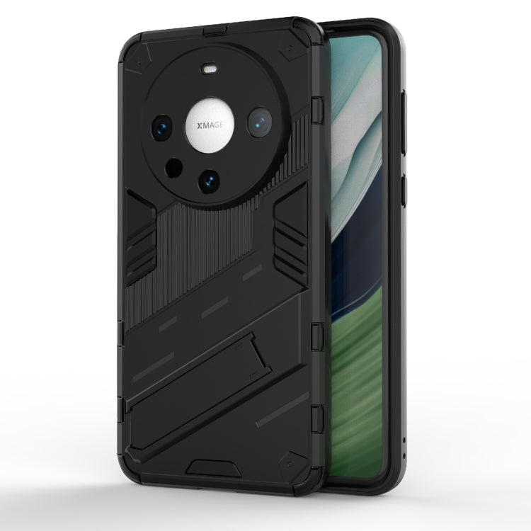 Punk Armor 2 in 1 PC + TPU Phone Case with Holder – TPU, For Huawei nova 12 5G, For Huawei Mate 60, For Huawei Mate 60 Pro For Huawei Mate 60 Pro Black