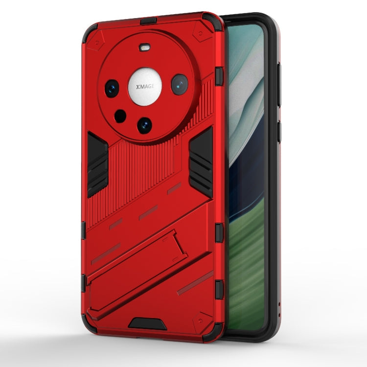Punk Armor 2 in 1 PC + TPU Phone Case with Holder – TPU, For Huawei nova 12 5G, For Huawei Mate 60, For Huawei Mate 60 Pro For Huawei Mate 60 Pro Red