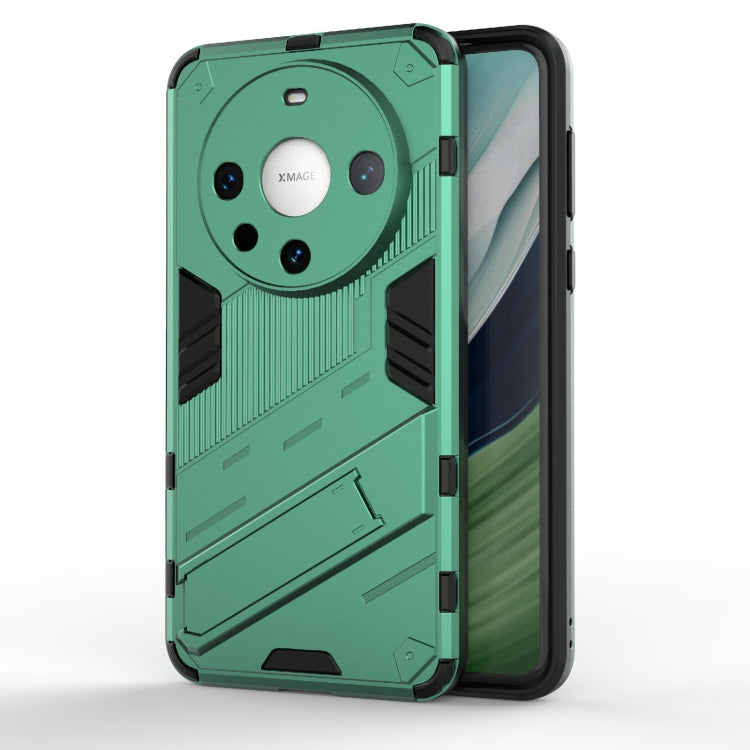Punk Armor 2 in 1 PC + TPU Phone Case with Holder – TPU, For Huawei nova 12 5G, For Huawei Mate 60, For Huawei Mate 60 Pro For Huawei Mate 60 Pro Green