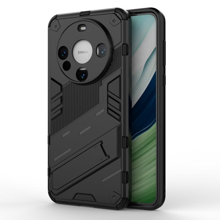 Punk Armor 2 in 1 PC + TPU Phone Case with Holder – TPU, For Huawei nova 12 5G, For Huawei Mate 60, For Huawei Mate 60 Pro For Huawei Mate 60 Black