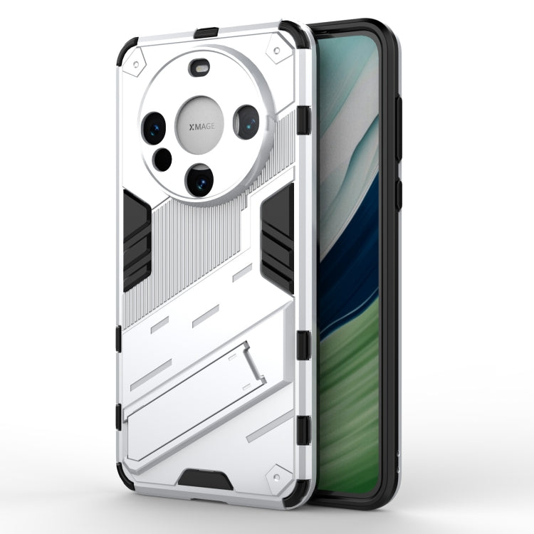 Punk Armor 2 in 1 PC + TPU Phone Case with Holder – TPU, For Huawei nova 12 5G, For Huawei Mate 60, For Huawei Mate 60 Pro For Huawei Mate 60 White