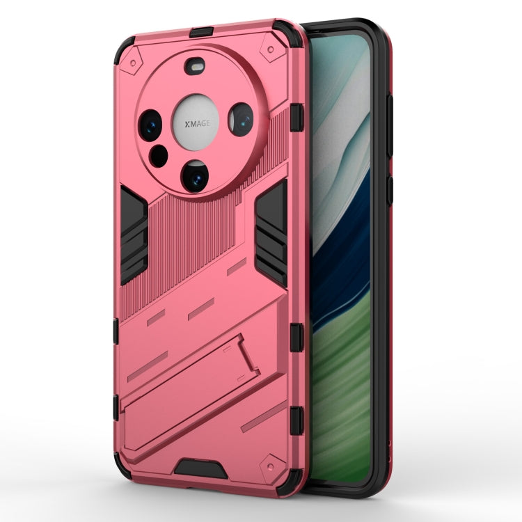 Punk Armor 2 in 1 PC + TPU Phone Case with Holder – TPU, For Huawei nova 12 5G, For Huawei Mate 60, For Huawei Mate 60 Pro For Huawei Mate 60 Light Red