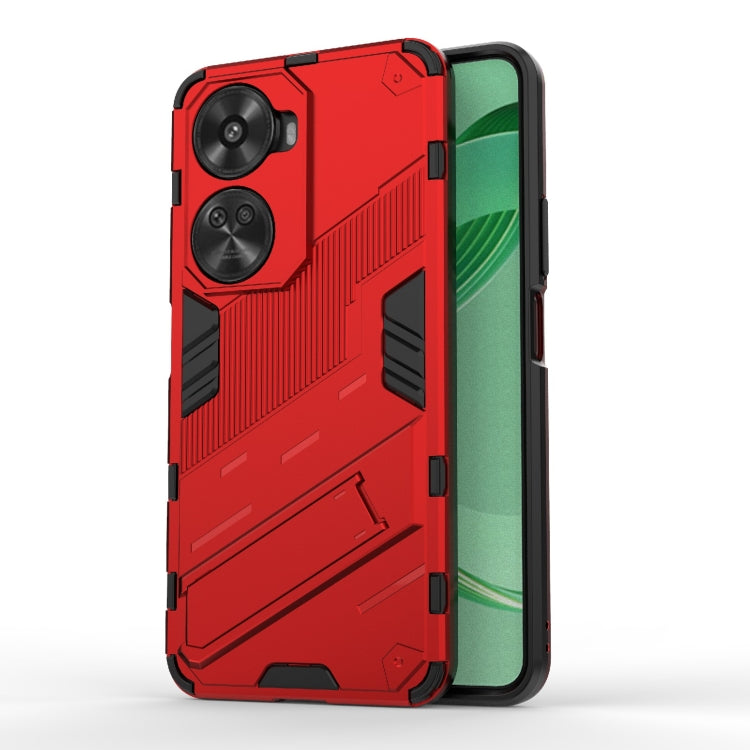 Punk Armor 2 in 1 PC + TPU Phone Case with Holder – TPU, For Huawei Pura 70, For Huawei nova 11 SE, For Huawei nova 12 Pro For Huawei nova 11 SE Red