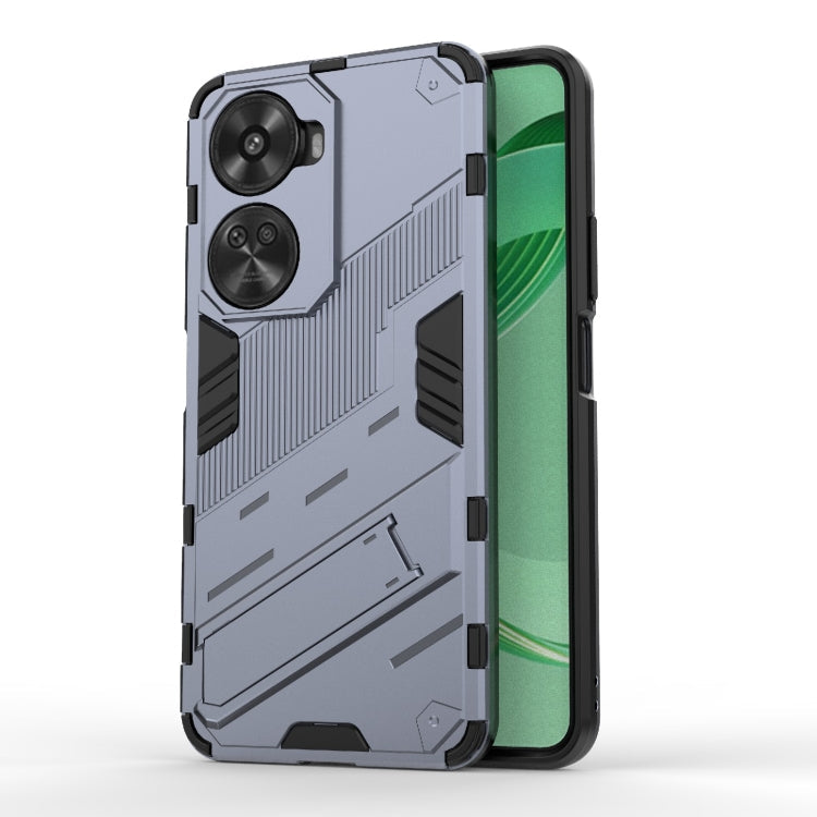 Punk Armor 2 in 1 PC + TPU Phone Case with Holder – TPU, For Huawei Pura 70, For Huawei nova 11 SE, For Huawei nova 12 Pro For Huawei nova 11 SE Grey