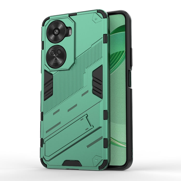 Punk Armor 2 in 1 PC + TPU Phone Case with Holder – TPU, For Huawei Pura 70, For Huawei nova 11 SE, For Huawei nova 12 Pro For Huawei nova 11 SE Green
