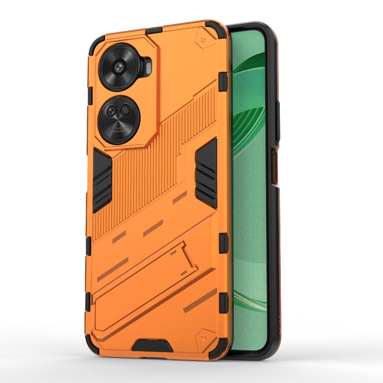 Punk Armor 2 in 1 PC + TPU Phone Case with Holder – TPU, For Huawei Pura 70, For Huawei nova 11 SE, For Huawei nova 12 Pro For Huawei nova 11 SE Orange
