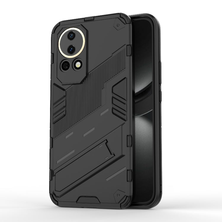 Punk Armor 2 in 1 PC + TPU Phone Case with Holder – TPU, For Huawei nova 12 5G, For Huawei Mate 60, For Huawei Mate 60 Pro For Huawei nova 12 5G Black