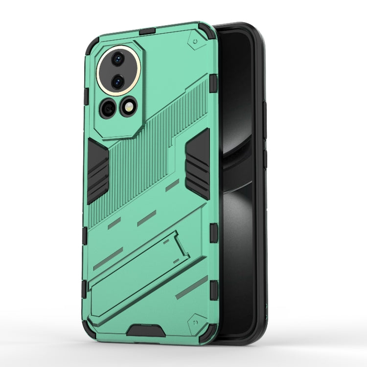 Punk Armor 2 in 1 PC + TPU Phone Case with Holder – TPU, For Huawei nova 12 5G, For Huawei Mate 60, For Huawei Mate 60 Pro For Huawei nova 12 5G Green
