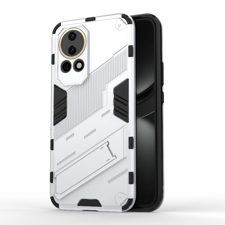 Punk Armor 2 in 1 PC + TPU Phone Case with Holder – TPU, For Huawei nova 12 5G, For Huawei Mate 60, For Huawei Mate 60 Pro For Huawei nova 12 5G White