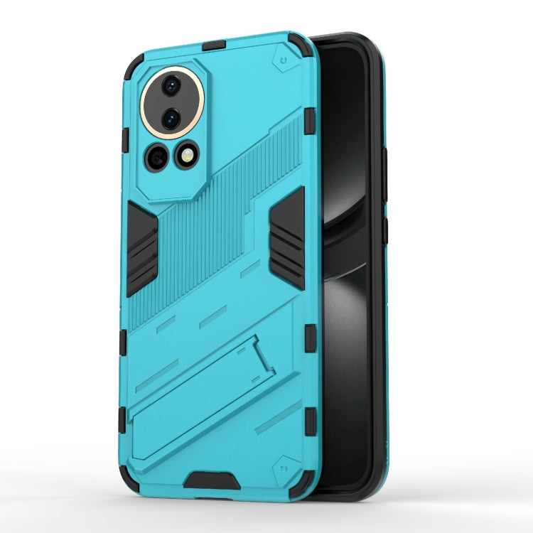 Punk Armor 2 in 1 PC + TPU Phone Case with Holder – TPU, For Huawei nova 12 5G, For Huawei Mate 60, For Huawei Mate 60 Pro For Huawei nova 12 5G Blue