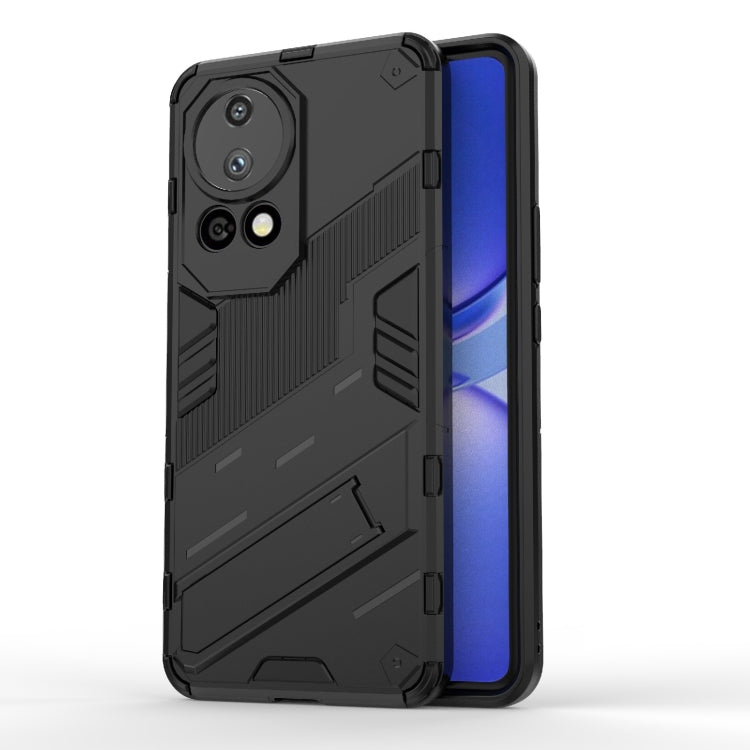 Punk Armor 2 in 1 PC + TPU Phone Case with Holder – TPU, For Huawei Pura 70, For Huawei nova 11 SE, For Huawei nova 12 Pro For Huawei nova 12 Pro Black