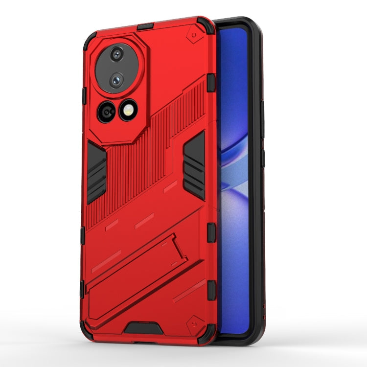 Punk Armor 2 in 1 PC + TPU Phone Case with Holder – TPU, For Huawei Pura 70, For Huawei nova 11 SE, For Huawei nova 12 Pro For Huawei nova 12 Pro Red