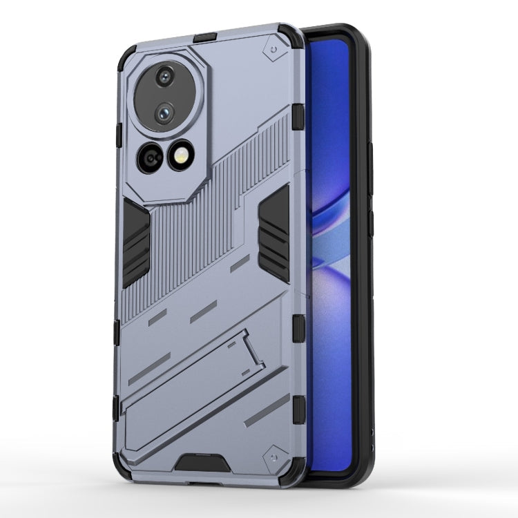 Punk Armor 2 in 1 PC + TPU Phone Case with Holder – TPU, For Huawei Pura 70, For Huawei nova 11 SE, For Huawei nova 12 Pro For Huawei nova 12 Pro Grey