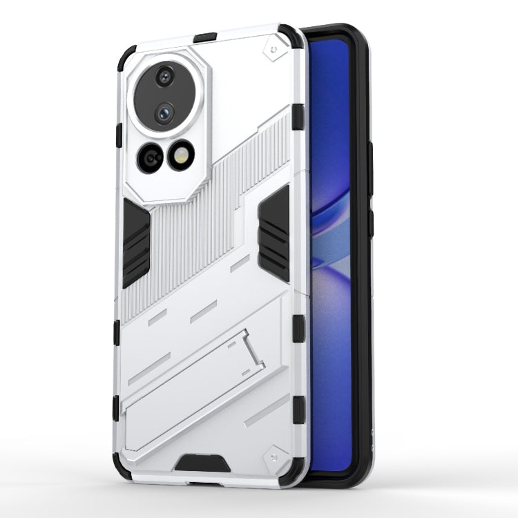 Punk Armor 2 in 1 PC + TPU Phone Case with Holder – TPU, For Huawei Pura 70, For Huawei nova 11 SE, For Huawei nova 12 Pro For Huawei nova 12 Pro White