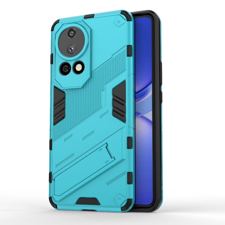 Punk Armor 2 in 1 PC + TPU Phone Case with Holder – TPU, For Huawei Pura 70, For Huawei nova 11 SE, For Huawei nova 12 Pro For Huawei nova 12 Pro Blue
