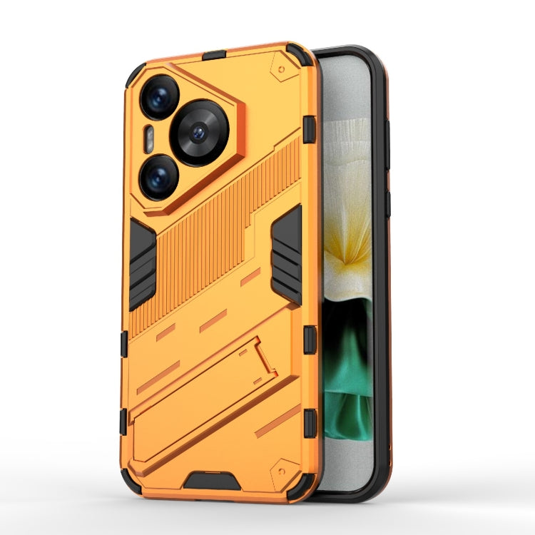 Punk Armor 2 in 1 PC + TPU Phone Case with Holder – TPU, For Huawei Pura 70, For Huawei nova 11 SE, For Huawei nova 12 Pro For Huawei Pura 70 Orange