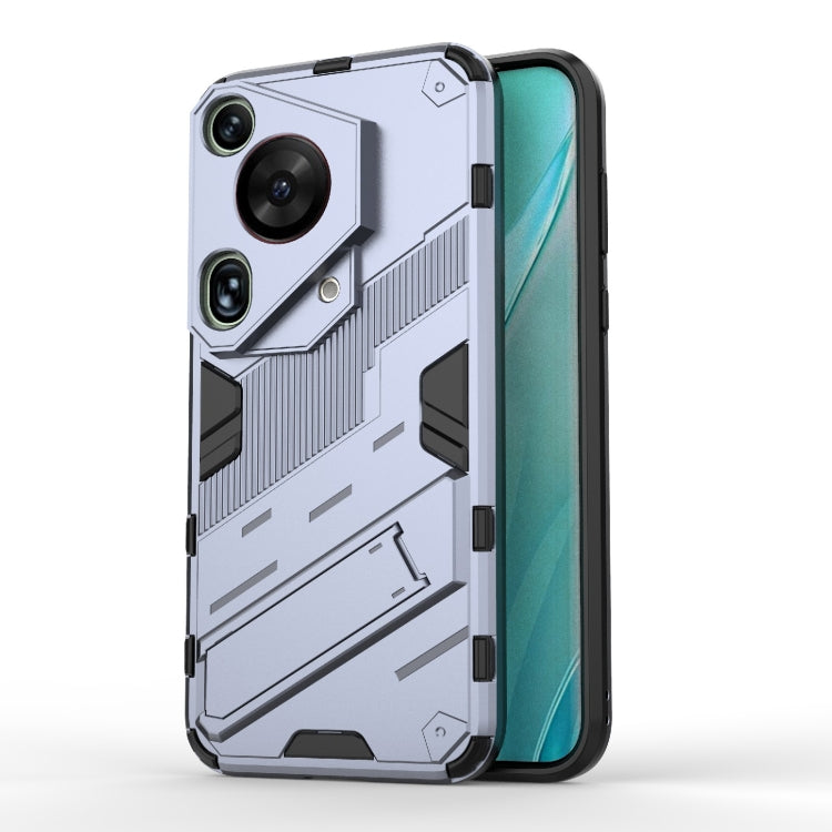 Punk Armor 2 in 1 PC + TPU Phone Case with Holder – TPU, For Huawei Mate 70 Pro / 70 Pro+, For Huawei Pura 70 Pro / 70 Pro+, For Huawei Pura 70 Ultra For Huawei Pura 70 Ultra Grey