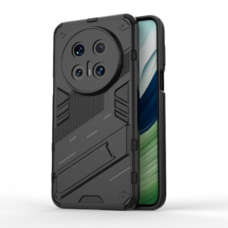 Punk Armor 2 in 1 PC + TPU Phone Case with Holder – TPU, For Huawei Mate 70 Pro / 70 Pro+, For Huawei Pura 70 Pro / 70 Pro+, For Huawei Pura 70 Ultra For Huawei Mate 70 Pro 70 Pro+ Black