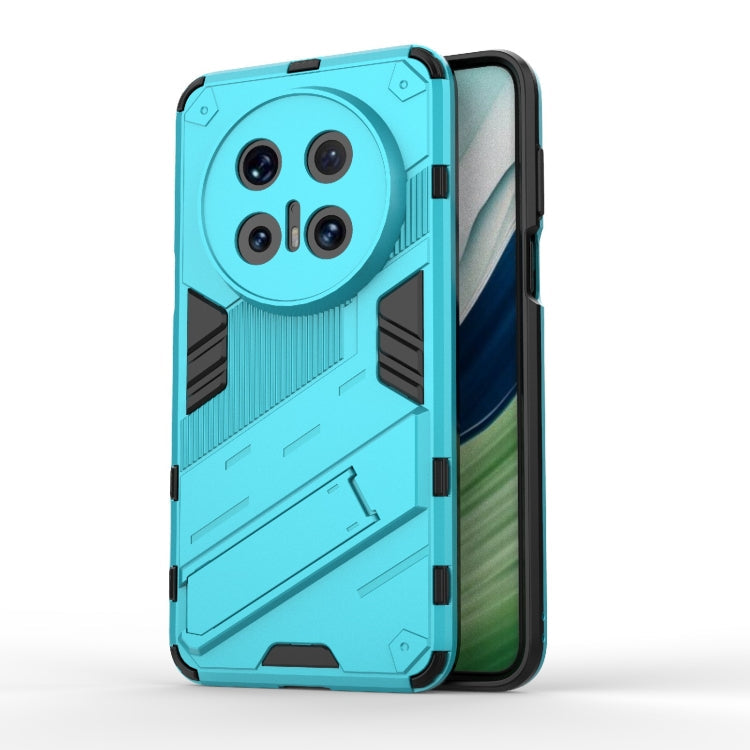Punk Armor 2 in 1 PC + TPU Phone Case with Holder – TPU, For Huawei Mate 70 Pro / 70 Pro+, For Huawei Pura 70 Pro / 70 Pro+, For Huawei Pura 70 Ultra For Huawei Mate 70 Pro 70 Pro+ Blue