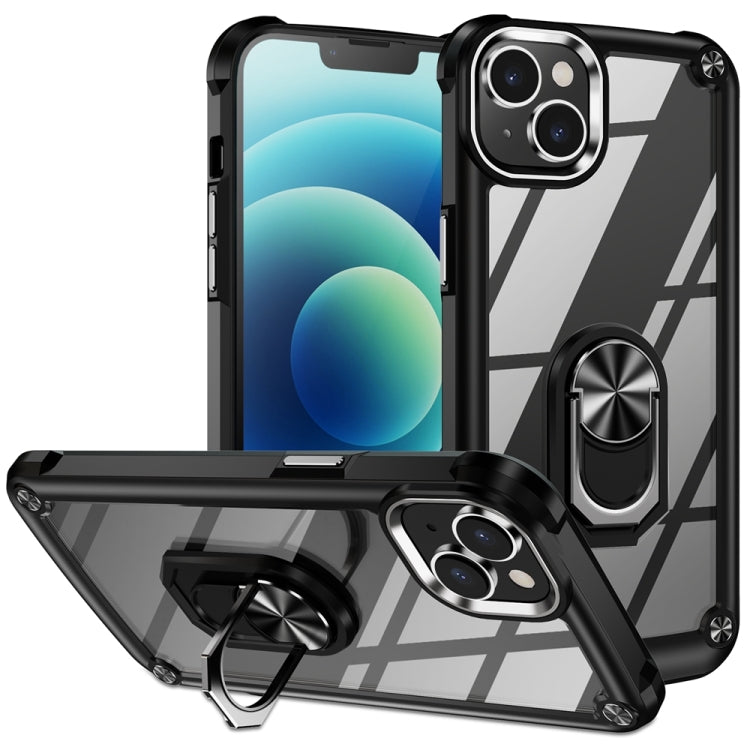 TPU + PC Lens Protection Phone Case with Ring Holder – Ring Holder, TPU, For iPhone 15 Pro Max, For iPhone 15 Pro, For iPhone 15 Plus, For iPhone 15 For iPhone 15 Black