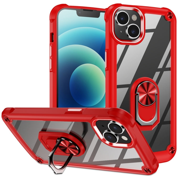TPU + PC Lens Protection Phone Case with Ring Holder – Ring Holder, TPU, For iPhone 15 Pro Max, For iPhone 15 Pro, For iPhone 15 Plus, For iPhone 15 For iPhone 15 Red