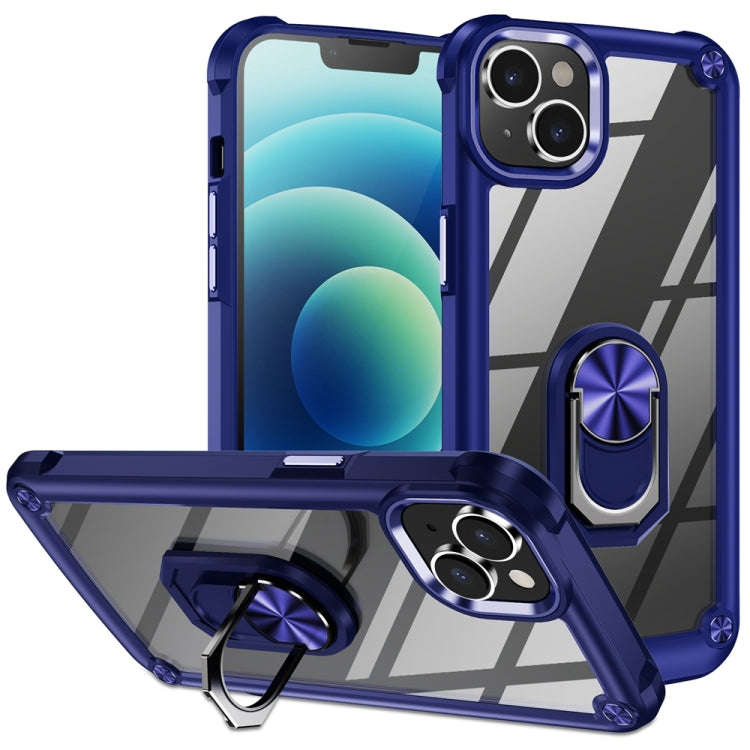 TPU + PC Lens Protection Phone Case with Ring Holder – Ring Holder, TPU, For iPhone 15 Pro Max, For iPhone 15 Pro, For iPhone 15 Plus, For iPhone 15 For iPhone 15 Blue