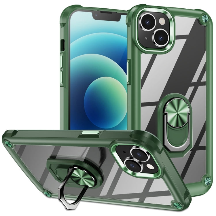 TPU + PC Lens Protection Phone Case with Ring Holder – Ring Holder, TPU, For iPhone 15 Pro Max, For iPhone 15 Pro, For iPhone 15 Plus, For iPhone 15 For iPhone 15 Green
