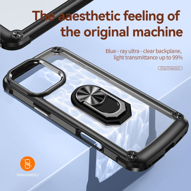 TPU Phone Case – + PC Lens Protection Phone Case with Ring Holder, For iPhone 16 Pro...