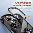 TPU Phone Case – + PC Lens Protection Phone Case with Ring Holder, For iPhone 16 Pro...