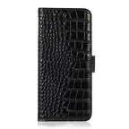 Crocodile Top Layer Cowhide Leather Phone Case, For iPhone 15