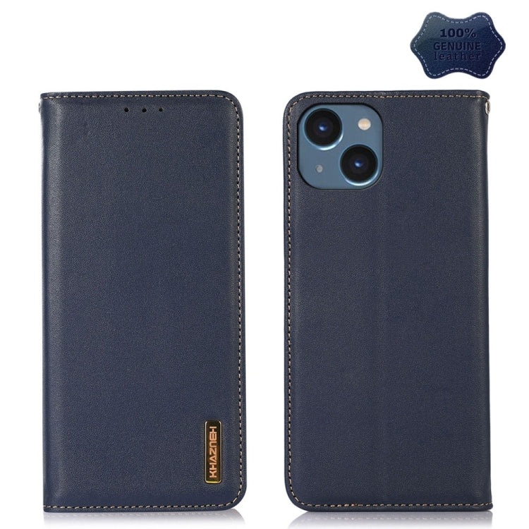 KHAZNEH Nappa Top Layer Cowhide Leather Phone Case – Card Slot, Leather, TPU, For iPhone 16 Pro, For iPhone 16 Plus, For iPhone 16, For iPhone 15 Pro Max, For iPhone 15 Pro, For iPhone 15 Plus For iPhone 15 Plus Blue