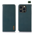 KHAZNEH Nappa Top Layer Cowhide Leather Phone Case, For iPhone 16 Pro, For iPhone 16 Plus, For iPhone 16, For iPhone 15 Pro Max, For iPhone 15 Pro, For iPhone 15 Plus For iPhone 16 Pro Green