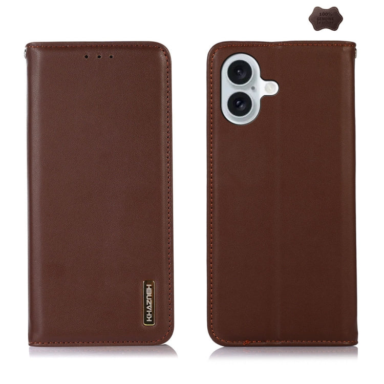 KHAZNEH Nappa Top Layer Cowhide Leather Phone Case – Card Slot, Leather, TPU, For iPhone 16 Pro, For iPhone 16 Plus, For iPhone 16, For iPhone 15 Pro Max, For iPhone 15 Pro, For iPhone 15 Plus For iPhone 16 Plus Brown