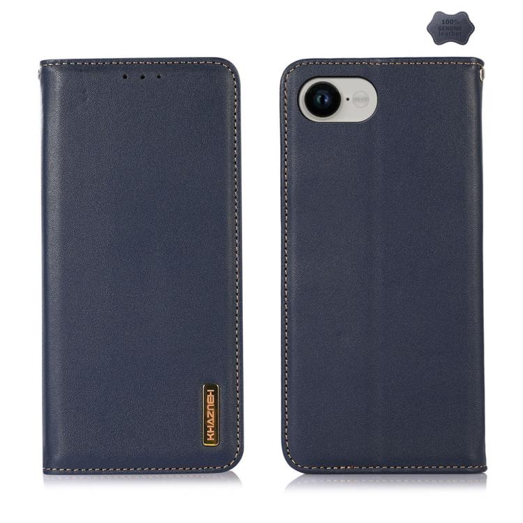 KHAZNEH Nappa Top Layer Cowhide Leather Phone Case – Card Slot, Leather, TPU, For iPhone 17 Pro Max, For iPhone 16e / 17e, For iPhone 18 Pro / 17 Pro, For iPhone 17 Pro, For iPhone 17, For iPhone Air, For iPhone 16e, For iPhone 16 Pro Max For iPhone 16e Blue