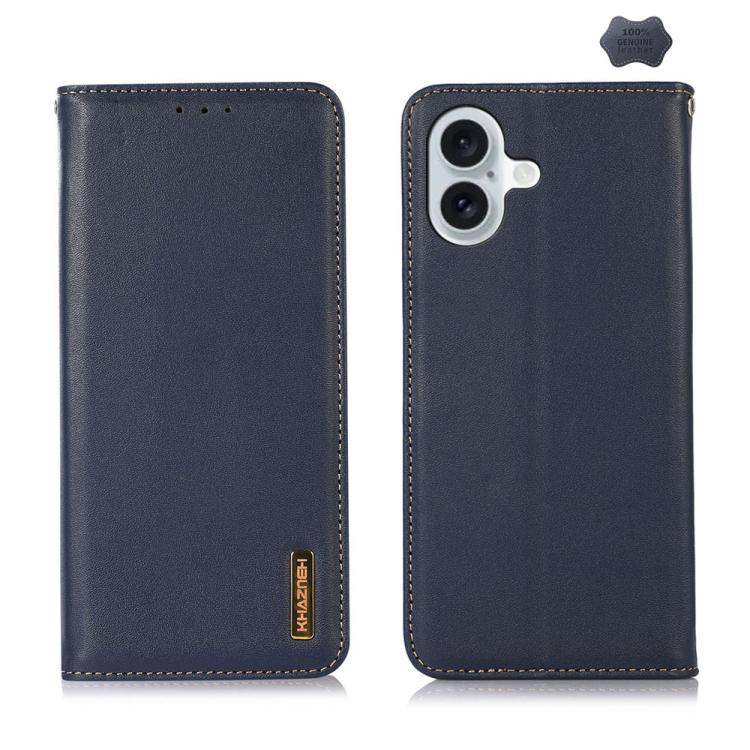 KHAZNEH Nappa Top Layer Cowhide Leather Phone Case – Card Slot, Leather, TPU, For iPhone 17 Pro Max, For iPhone 16e / 17e, For iPhone 18 Pro / 17 Pro, For iPhone 17 Pro, For iPhone 17, For iPhone Air, For iPhone 16e, For iPhone 16 Pro Max For iPhone 17 Blue