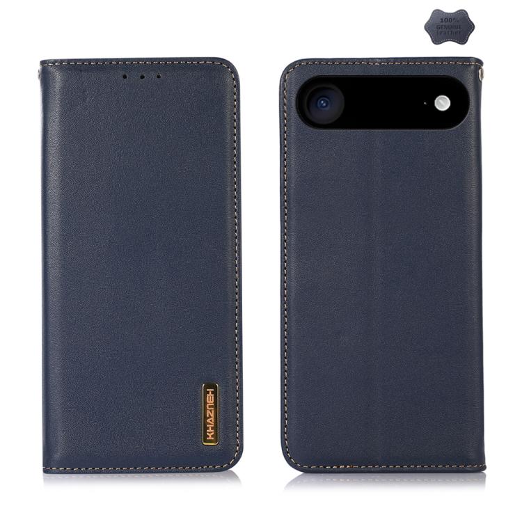KHAZNEH Nappa Top Layer Cowhide Leather Phone Case – Card Slot, Leather, TPU, For iPhone 17 Pro Max, For iPhone 16e / 17e, For iPhone 18 Pro / 17 Pro, For iPhone 17 Pro, For iPhone 17, For iPhone Air, For iPhone 16e, For iPhone 16 Pro Max For iPhone Air Blue