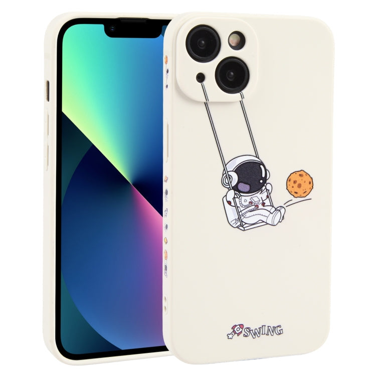 Astronaut Swinging Pattern TPU Phone Case, For iPhone 13 mini, For... For iPhone 13 mini White