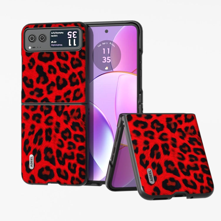 ABEEL Black Edge Leopard Phone Case – TPU, For Motorola Razr 40, For Motorola Razr 40 Ultra For Motorola Razr 40 Red Leopard