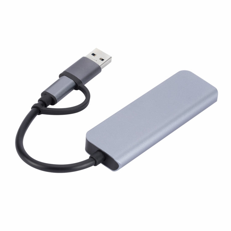2301 4 in 1 USB+USB-C/Type-C to USB Multi-function Docking Station HUB Adapter, 2301 – Aluminum Alloy, Data Transmission, TPU