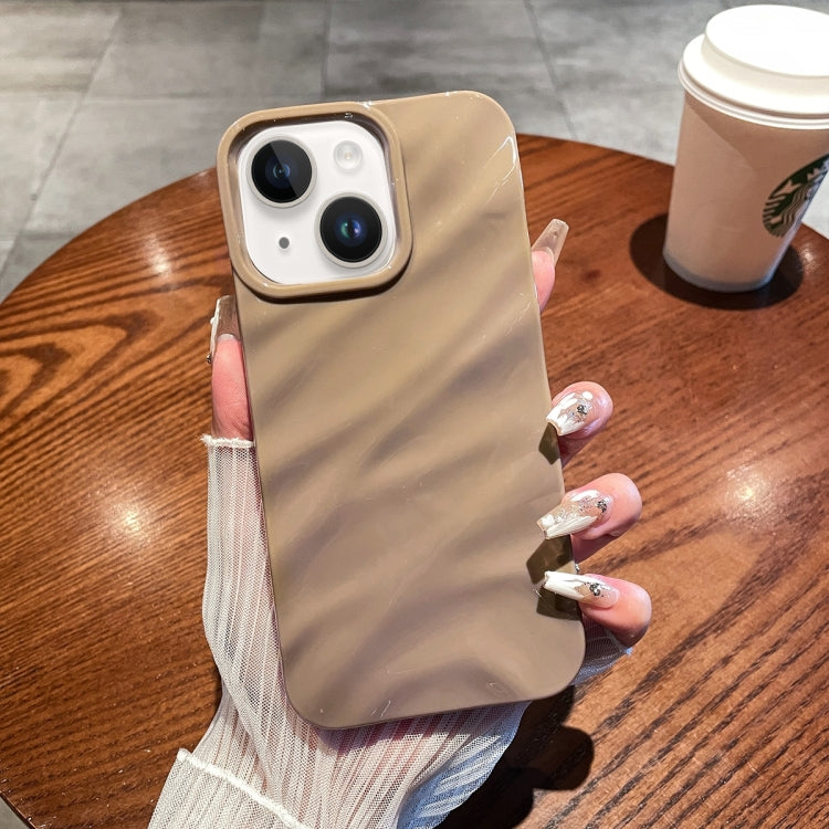 Solid Color Wave Texture TPU Phone Case, For iPhone 15 Plus, For iPhone... For iPhone 15 Brown