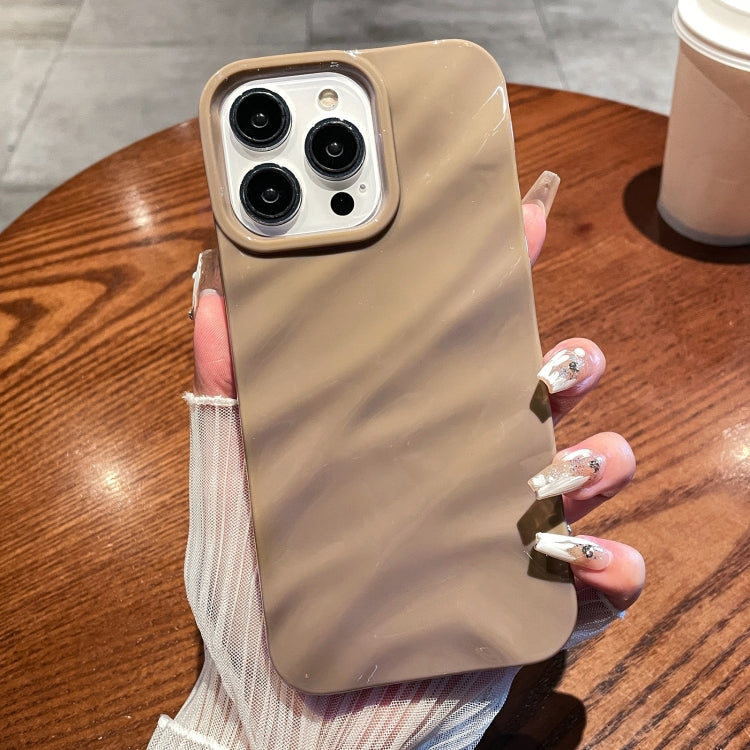 Solid Color Wave Texture TPU Phone Case, For iPhone 15 Plus, For iPhone... For iPhone 15 Plus Brown