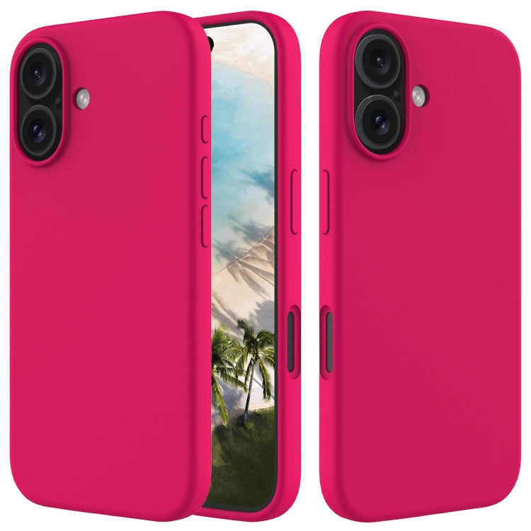 Phone Case – Silicone (iPhone 16 Pro) For iPhone 16 Plus Rose Red