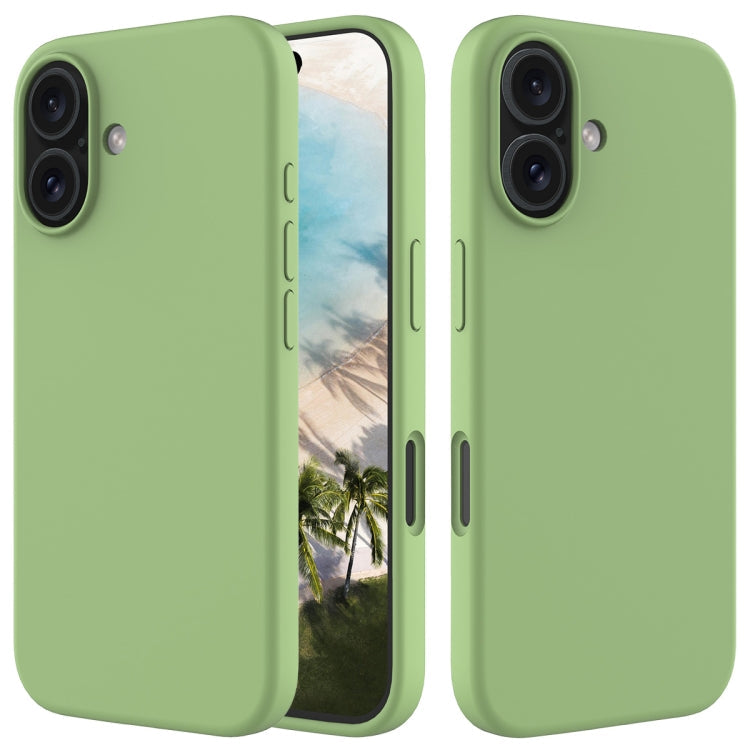 Solid Color Silicone Phone Case, For iPhone 16, For iPhone 15 Pro Max For iPhone 16 Mint Green
