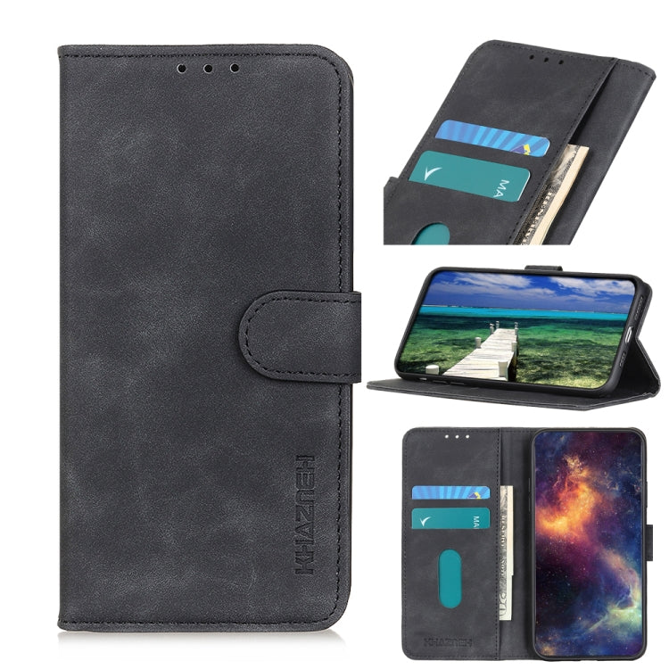 KHAZNEH Retro Texture Leather Phone Case, For iPhone 15 For iPhone 15 Black