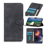 KHAZNEH Retro Texture Leather Phone Case, For iPhone 15 For iPhone 15 Black