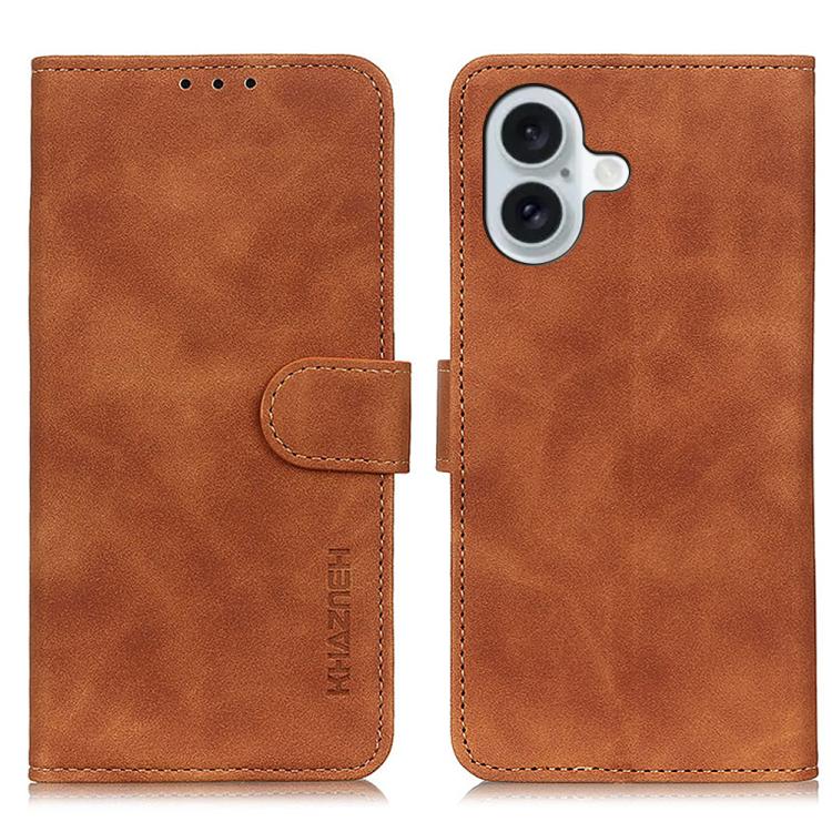 KHAZNEH Phone Case – Leather (iPhone 16e) For iPhone 17 Brown