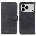 KHAZNEH Phone Case – Leather (iPhone 16e) For iPhone 18 Pro 17 Pro Black