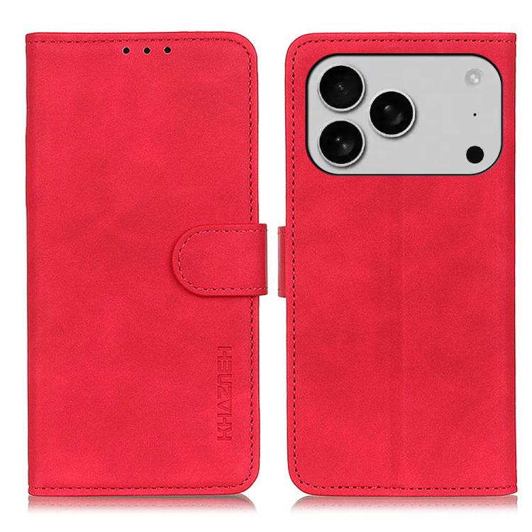 KHAZNEH Phone Case – Leather (iPhone 16e) For iPhone 18 Pro 17 Pro Red